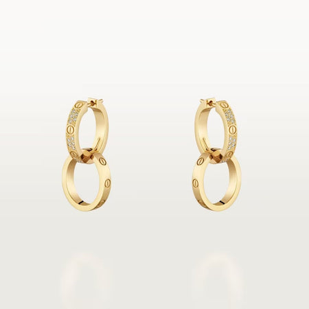 [LUCKY LOVE]LOVE 3.3MM DANGLE HALF DIAMOND EARRINGS