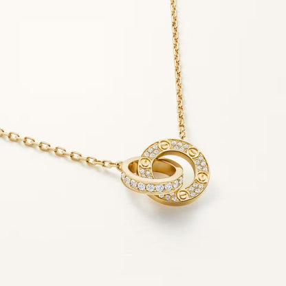 [LUCKY LOVE]LOVE  FULL DIAMOND PENDANT NECKLACE