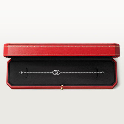 [LUCKY LOVE]LOVE DOUBLE RING HALF DIAMOND BRACELET