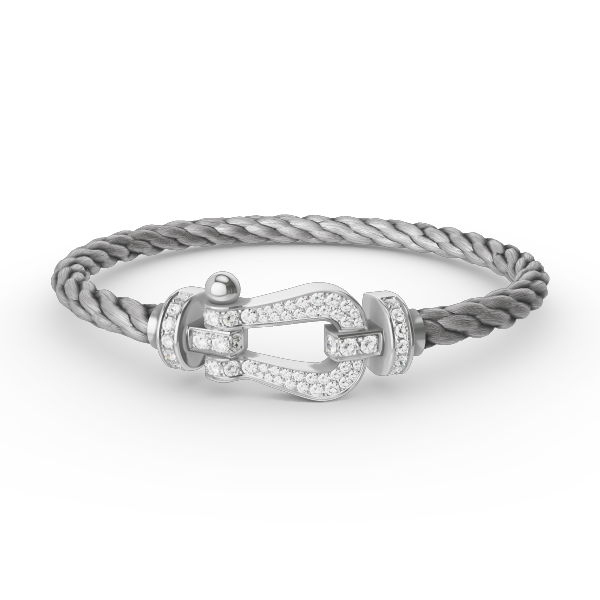 [LUCKY LOVE]FORCE LARGE HORSESHOE FULL DIAMOND BRACELET SILVER