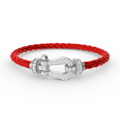 [LUCKY LOVE]FORCE LARGE HORSESHOE FULL DIAMOND BRACELET SILVER