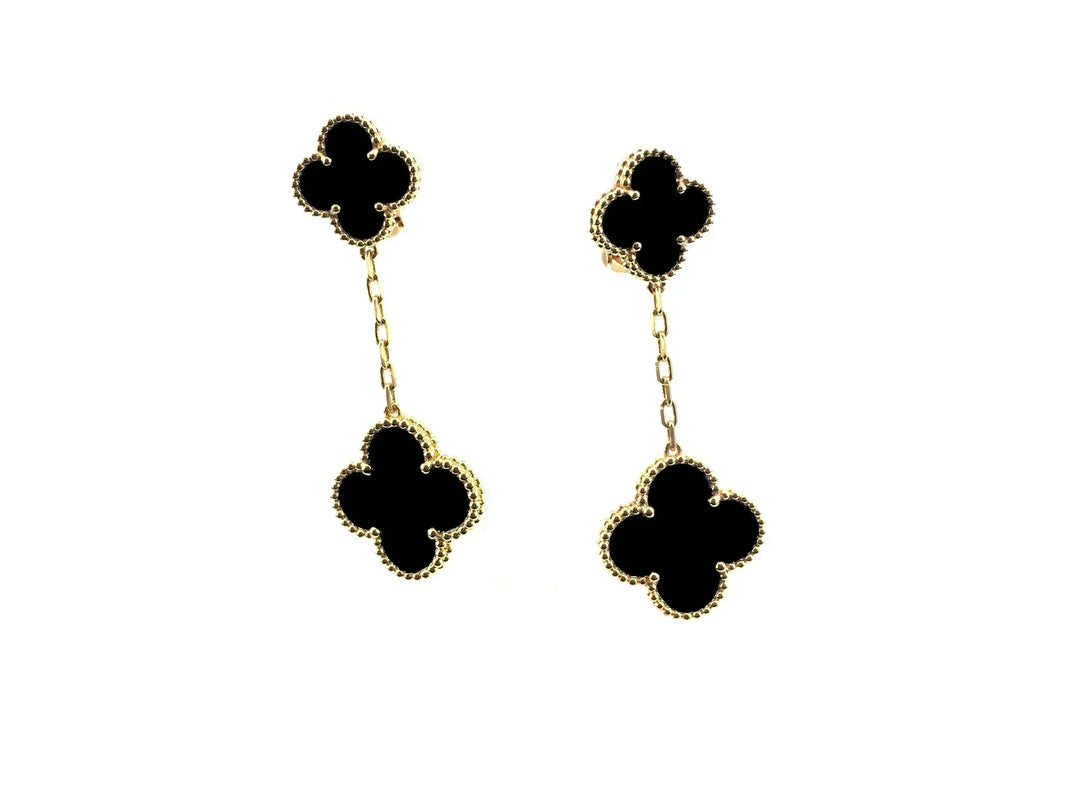 [LUCKY LOVE]CLOVER 2 MOTIFS  EARRINGS (MULTIPLE CHOICESC