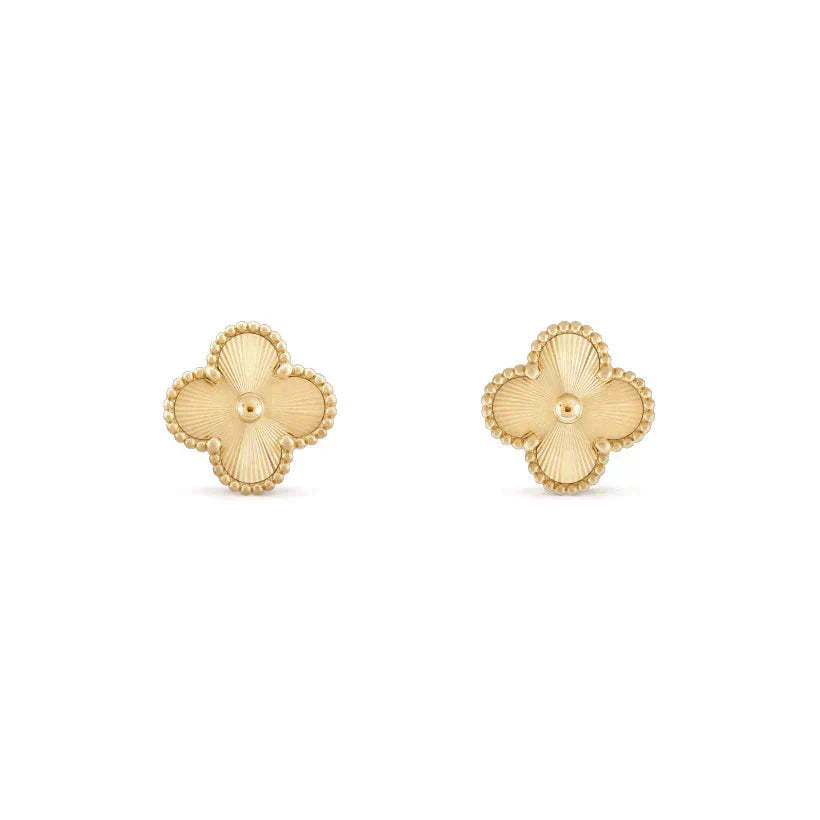 [LUCKY LOVE]CLOVER MEDIUM 1 MOTIFS LASER EARRINGS