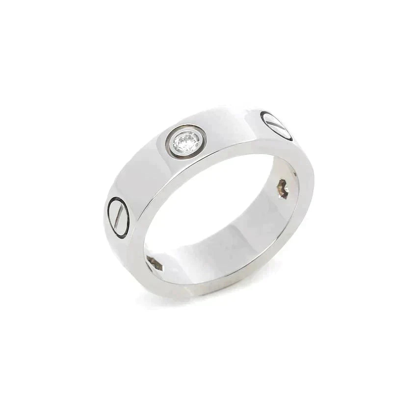 [LUCKY LOVE]LOVE RING 5.5MM 3 DIAMONDS SILVER