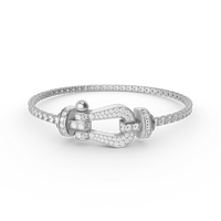 [LUCKY LOVE]FORCE  LARGE HORSESHOE FULL DIAMOND TENNIS BRACELET