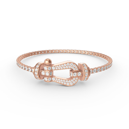 [LUCKY LOVE]FORCE  LARGE HORSESHOE FULL DIAMOND TENNIS BRACELET