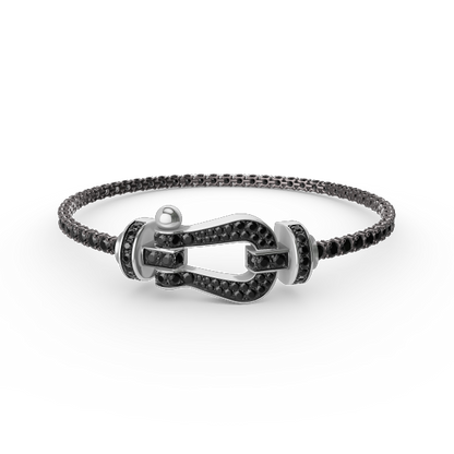 [LUCKY LOVE]FORCE  LARGE HORSESHOE FULL DIAMOND TENNIS BRACELET
